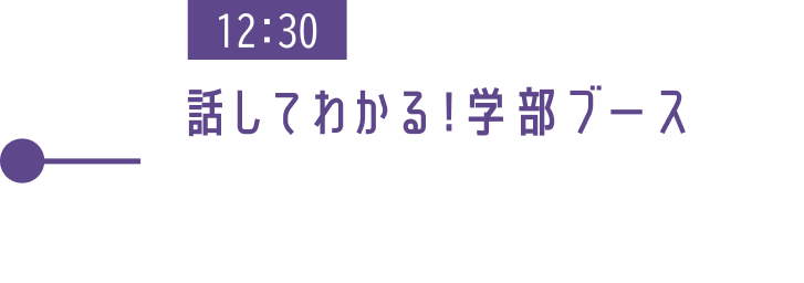 12:30 話してわかる!学部ブース
