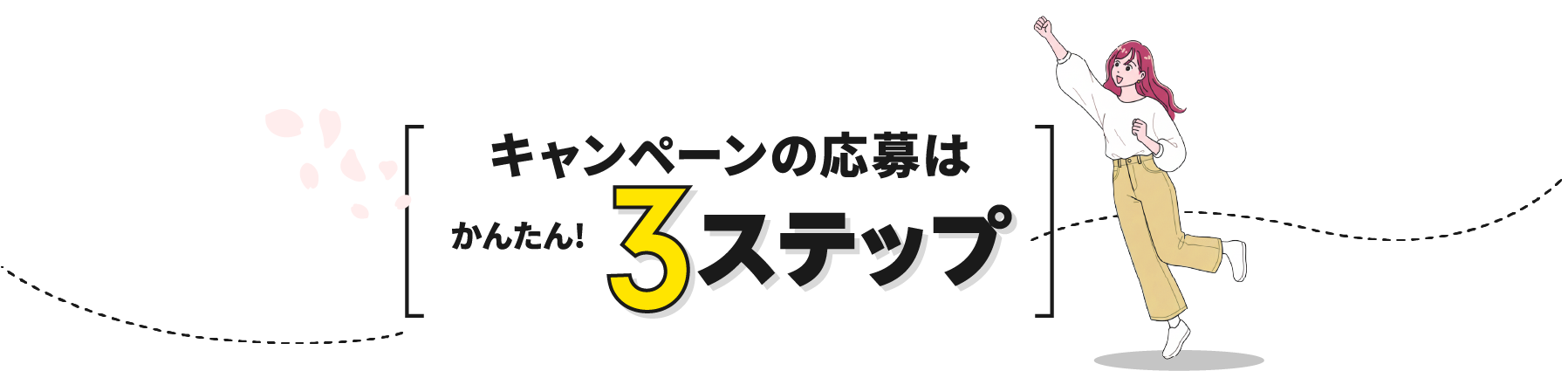 キャンペーンの応募は　かんたん　3ステップ