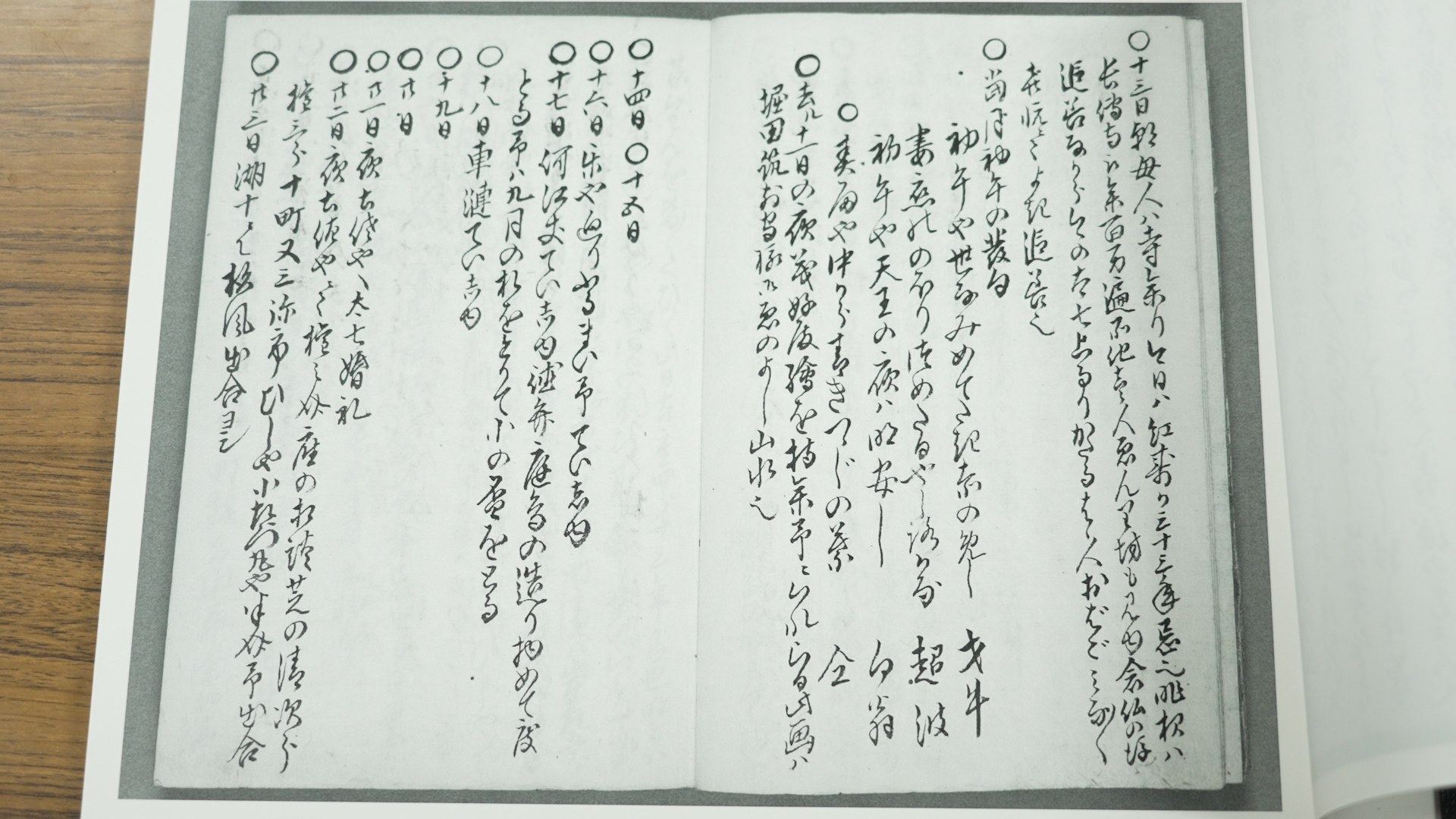 先生が研究する「二代目市川團十郎の日記」の写し。
